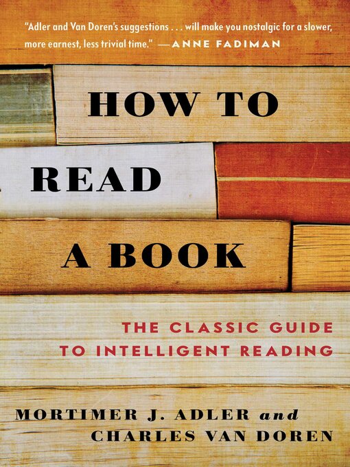 Title details for How to Read a Book by Mortimer J. Adler - Wait list